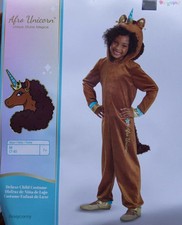 Girl's Deluxe Afro Unicorn Jumpsuit Costume Medium 7-8 Hooded Girls Jumpsuit