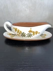 Vtg Stangl Golden Blossom Gravy Boat w/ Underplate