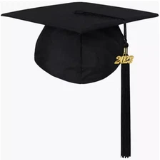 Unisex Adult Matte Graduation Cap with2025YearTassel for Bachelor & High School