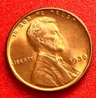 1936-P Lincoln Wheat Cent Penny GEM RD BU From an Original Bank Roll