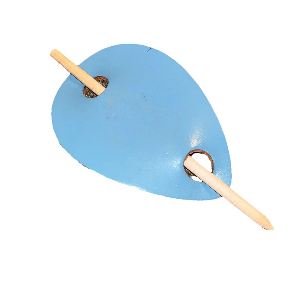 Palo de pelo vintage de cuero azul escandinavo Foto 2 de 3