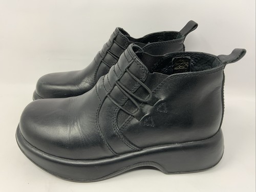 Dansko schwarze Slipper Leder Bootie Damengröße US 5,5 - 6 EU 35 dicke Sohle Schuh - Bild 2 von 13
