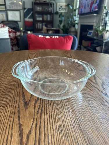Pyrex Vintage Clear Glass #023 1-1/2 QT Round Casserole Baking Dish -No Lid