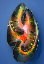 Vintage Vibrant MCM Ameboa Shaped Ashtray 11”x6”