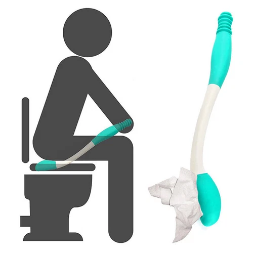 15'' Long Handled Bottom Toilet Self Wipe Aid Wiper Easy Tissue