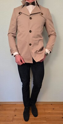 Drykorn Trenchcoat Mantel Coat Kurzmantel Beige Gr. 50 w. NEU