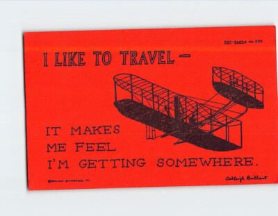 Postcard I Like To Travel It Makes Me Feel I'm Getting Somewhere