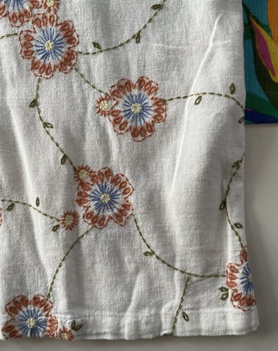 Abercrombie & Fitch The A&F Summer Linen Blend Embroidered Size L Button Up Top - Picture 10 of 13