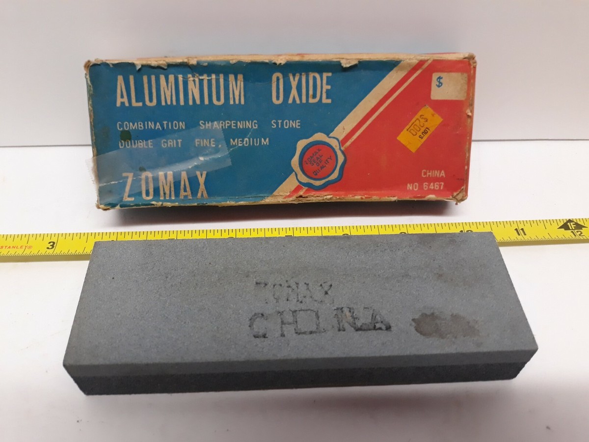 Vintage Zomax Combination 6 Inch Sharpening Stone Aluminum