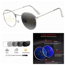 Multifocal Progressive Round UV Metal Transition Photochromic Reading Glass