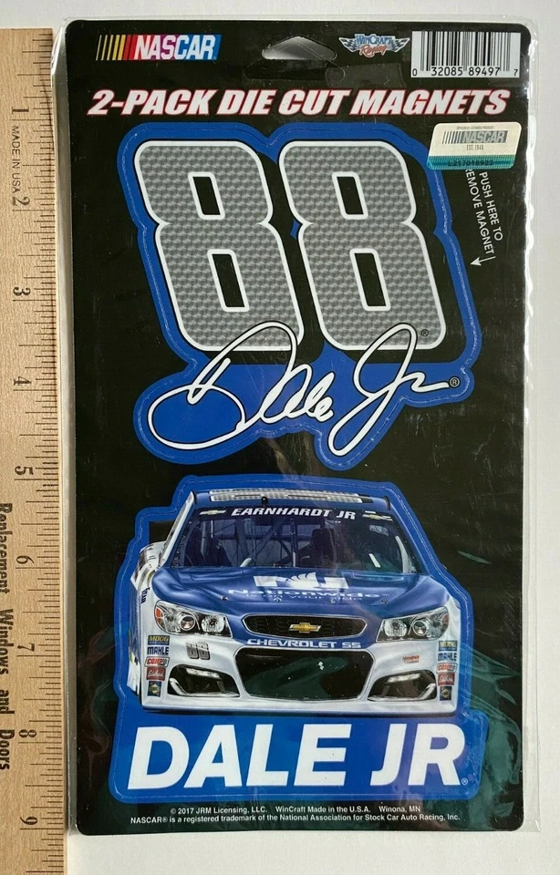 Paquete de 2 imanes troquelados NASCAR Dale Earnhardt Jr Nationwide 2017 Foto 2 de 3