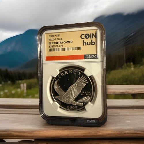 2008 P Bald Eagle Silver Dollar NGC PF 69 Ultra Cameo Uncirculated $1 Coin