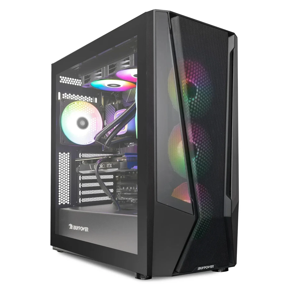 New iBUYPOWER Trace Mesh Gaming PC Desktop Ryzen 7 7700 16GB 1TB RTX 4060 Ti - Image 2 of 4