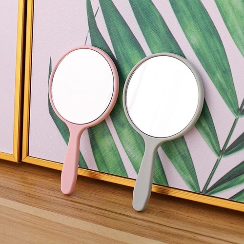 4 PCS Travel Handheld Mirrors Round Cosmetic Makeup Mirrors with Handle Pink - Picture 4 of 4
