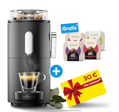 Café Royal Kaffeemaschine Coffe B Globe Schwarz Kapselmaschine Neu +4 Kapseln 0 