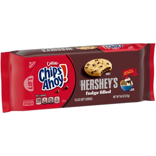 New CHIPS AHOY! Chewy Hershey's Fudge Filled Soft Cookies, 9.6 oz (3 pack) - Picture 3 of 6