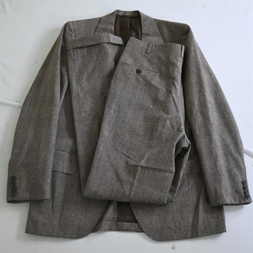 Oxxford Clothes 42L 34x34 Brown Glenn Check Windsor Flannel Wool Mens Suit