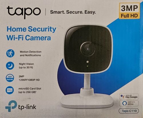 TP-Link Tapo C110 Home Security Wi-Fi Camera -3MP Full HD - White #455 - Picture 2 of 7