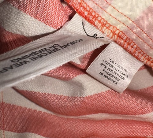 Ann Taylor Women's Orange & White Striped Shorts Size 0 Petite NWT - Picture 4 of 5