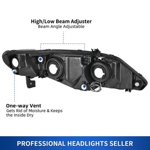 For 2006-2011 Honda Civic 4Dr Sedan LED DRL Headlights Assembly Black Headlamps - Picture 3 of 9