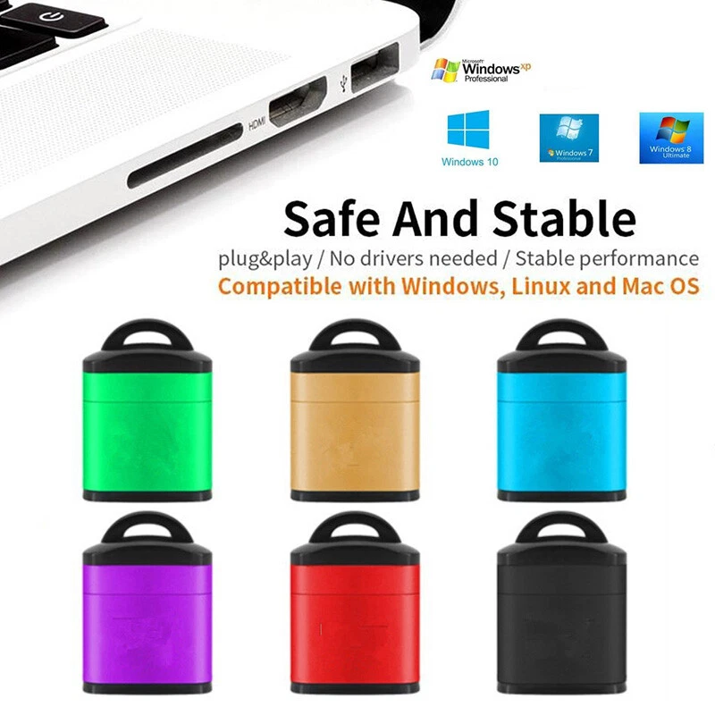 5xMemory Carte Lecteur Adaptateur High Speed USB 2.0 Pour Micro SD.