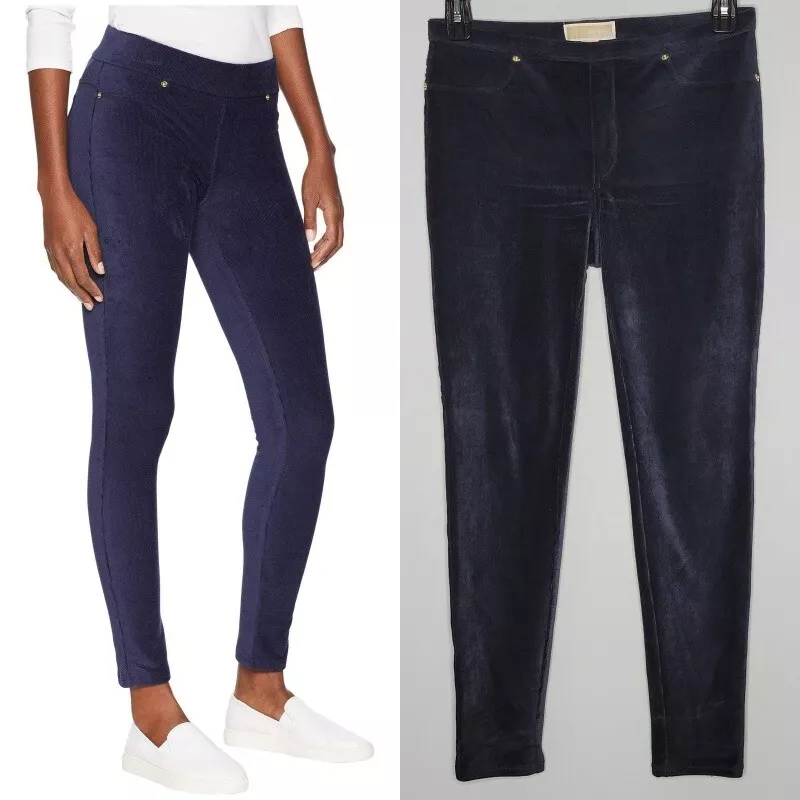 Michael Kors Navy Blue Pull-on Corduroy Leggings Pants Size M