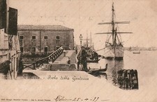 1899 VENEZIA Isola della Giudecca Ponte Lungo Canale Cartolina animata