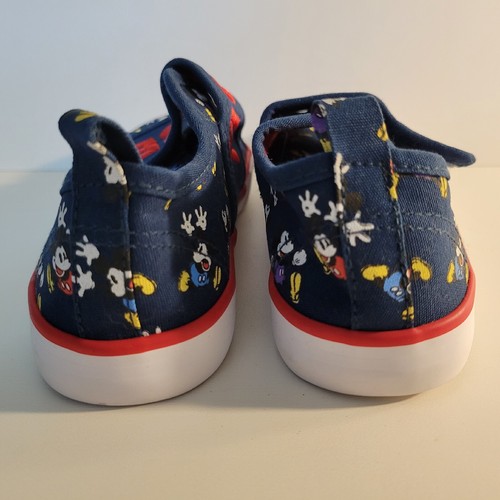 Disney Mickey Mouse Shoes With Hook & Loop Size 13 Blue Red Stitching Canvas EUC - Picture 3 of 6