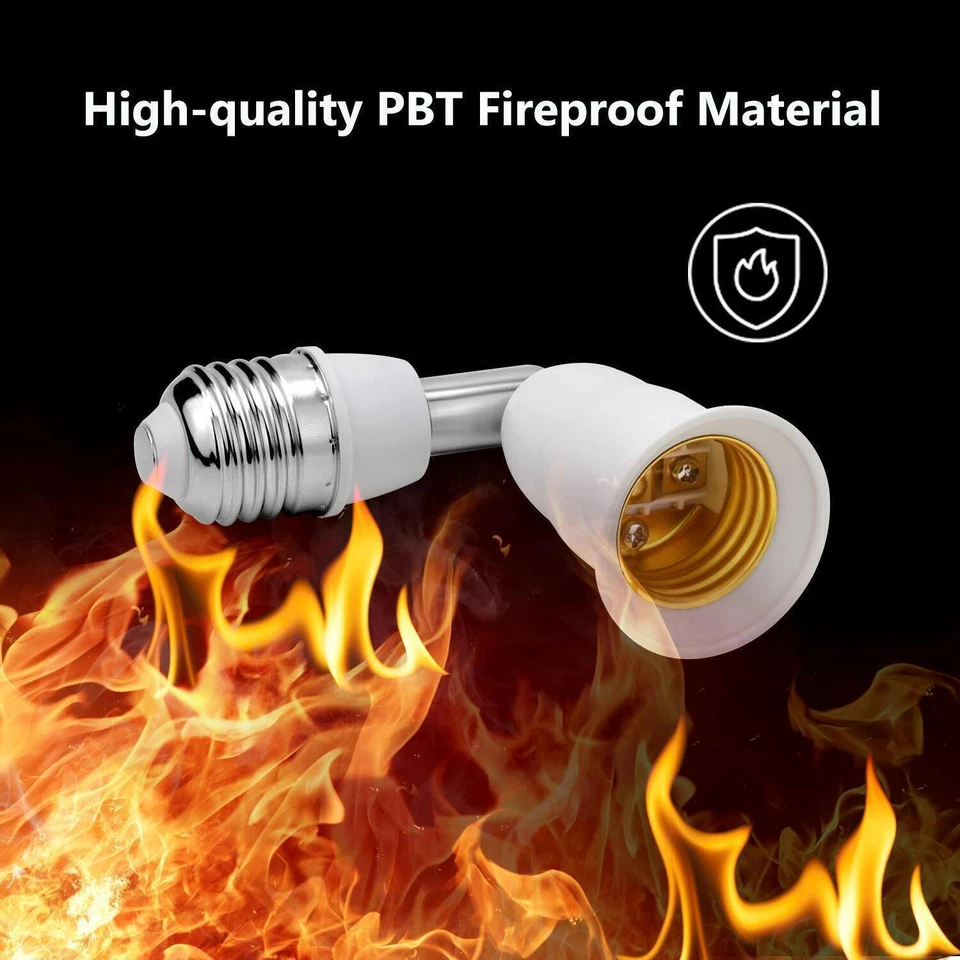 8 Pack E26/E27 Light Socket Extender 4.5 Inch Extension Adjustable Vertical 90° - Image 4 of 4