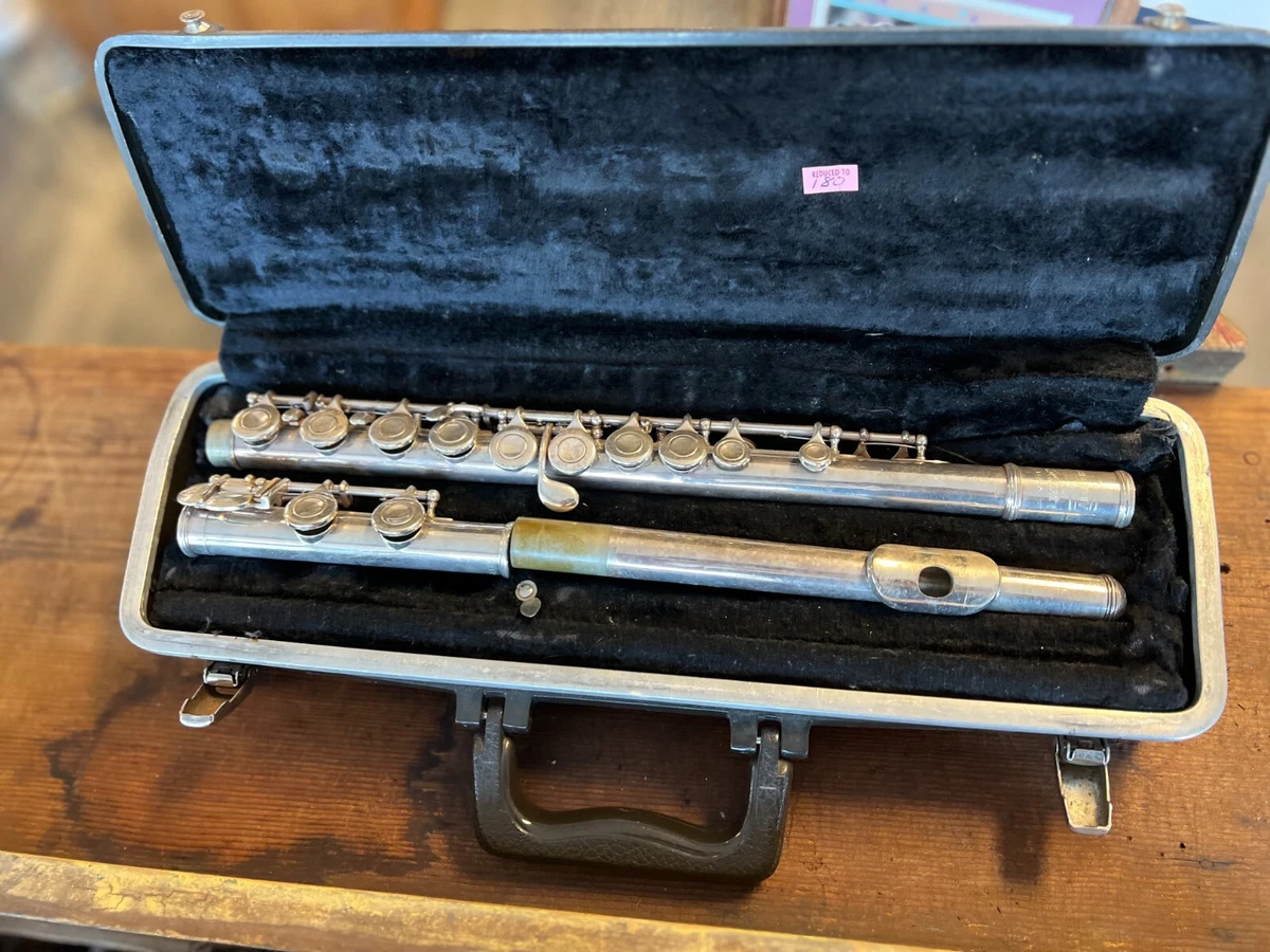 Vintage Selmer Bundy Flute Nickel Silver With Black Hard Case