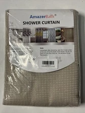 AmazerBath, Waffle Shwoer Curtain, 72" x 72", Khaki