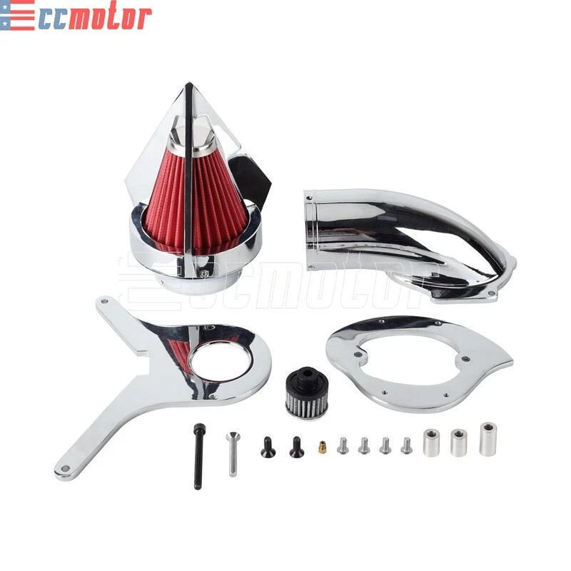 Kit de filtro de admisión de filtro de aire de clavo cromado para Honda Shadow Aero 750 VT750 04-22 Foto 3 de 4