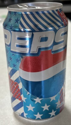 Vintage 2003 PEPSI Stars & Flags Design 12oz. Empty Pull Tab