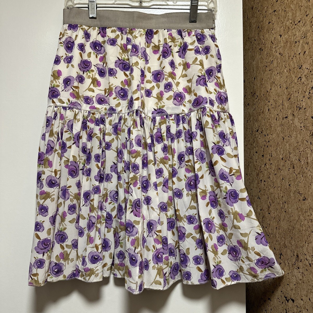 DOLCE&GABBANA スカート　42 Dolce & Gabbana Authentic silk purple Floral Skirt sz 42