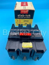 Federal Pacific NA350 50 Amp 3 Pole Circuit Breaker FPE 240V NA 3P Stab-Lok *NEW