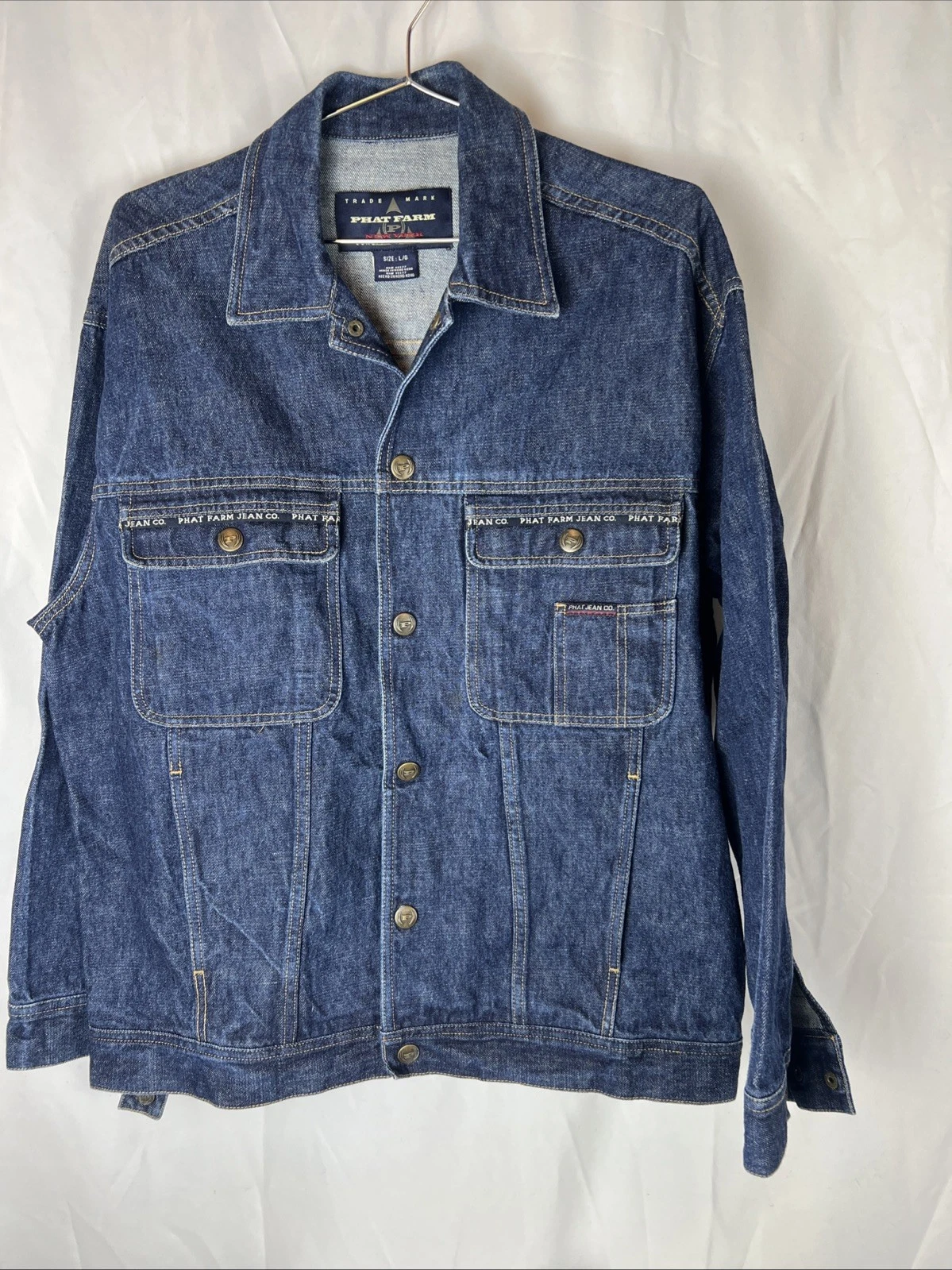 Phat Farm Jeans Co. Medium Blue cotton Denim Jacket-L