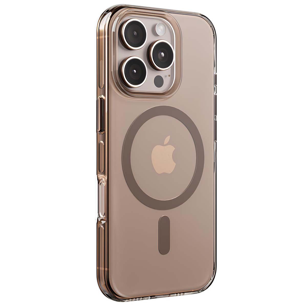 Coque rigide iPhone 16 Pro Crong marron haute finition antichocs