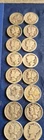 90% Silver Mercury Dimes  - Lot of 16 - 1945 & Earlier - FREE Shipping