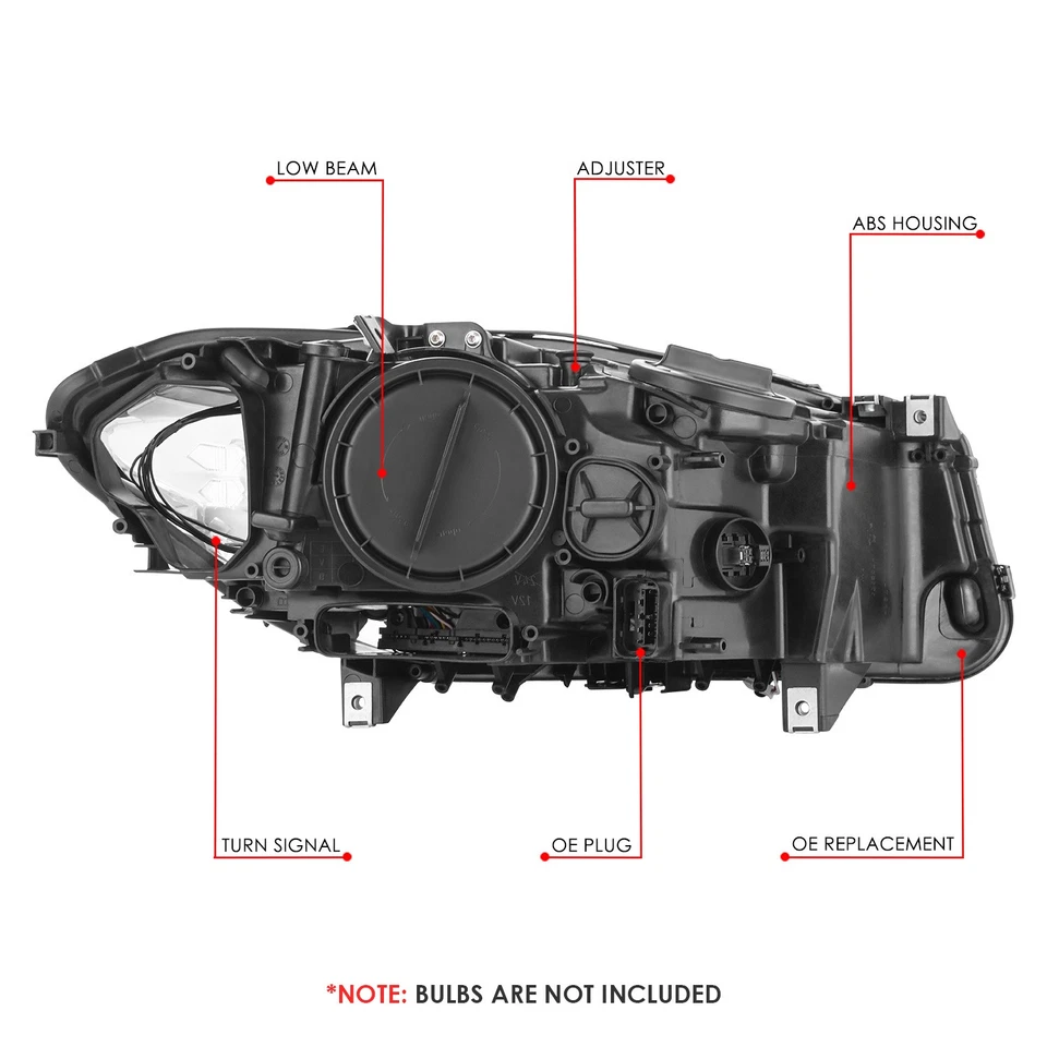 Faro proyector izquierdo para BMW 528i 535i 550i M5 2011-2013 negro/ámbar Foto 4 de 4