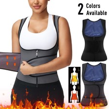 Womens Sauna Waist Trainer Vest Sweat Belly Fat Workout Gym Body Shaper Tank Top