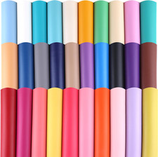 30Pcs Colored Smooth Faux Leather Sheets 7.8"X6" 20Cm X 15Cm PU Faux Leather Fa