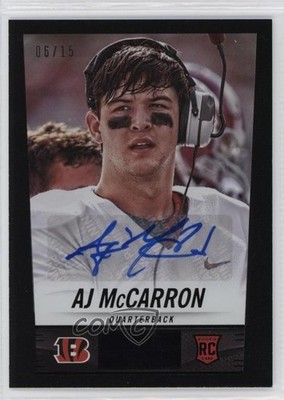 2014 Panini Hot Rookies Rookie Signatures Black /15 AJ McCarron Auto RC 19bx