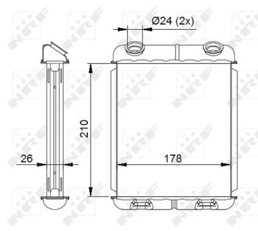 Wärmetauscher Innenraumheizung 210 mm - 184 mm NRF für u.a. RENAULT LAGUNA - Bild 5