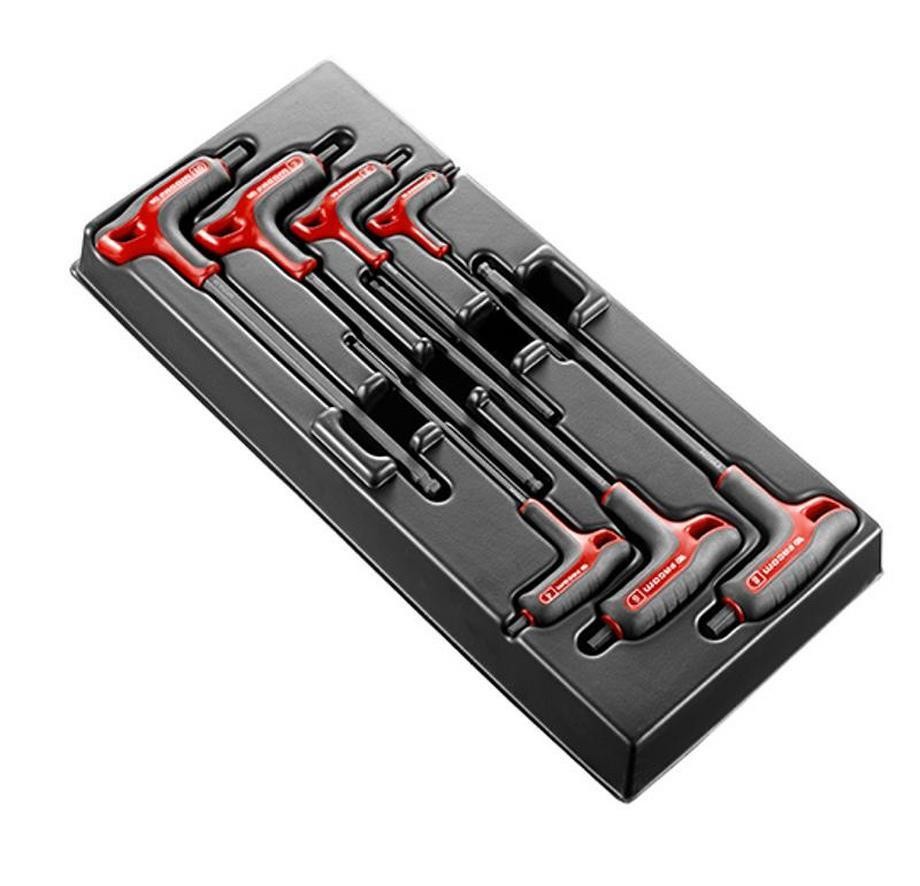 Module de 7 clés mâles en T Facom à tête sphérique de 2 à 10 mm