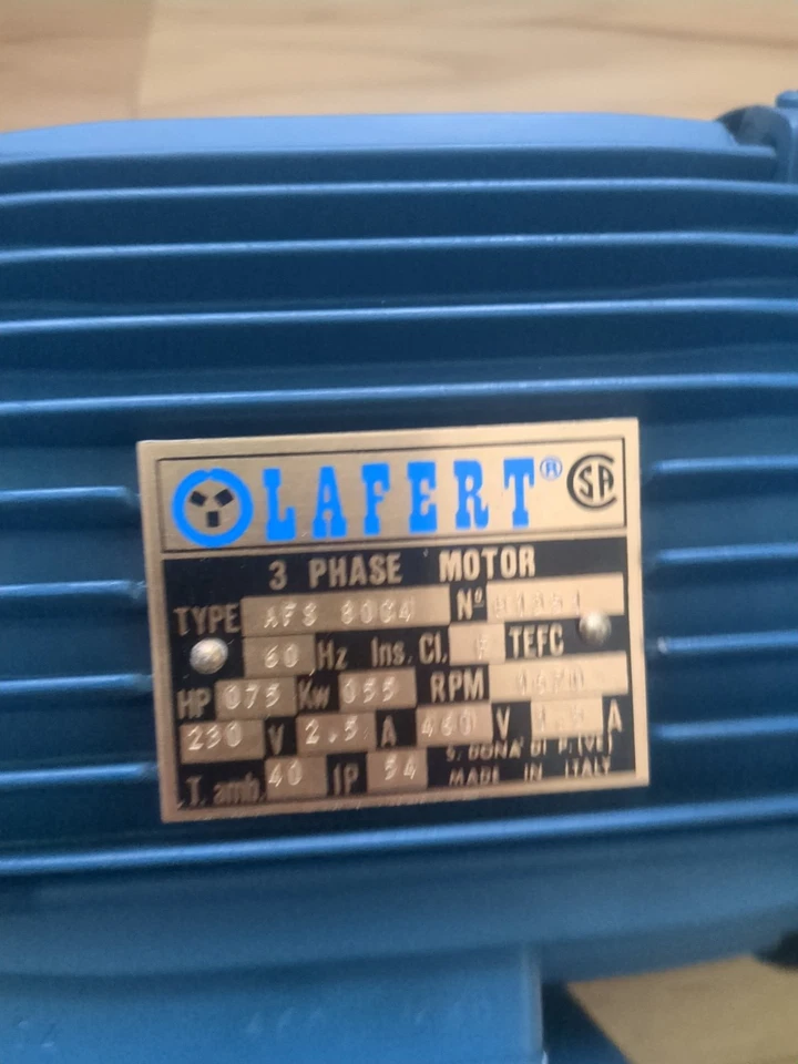 LAFERT AM71ZCA4 3-PHASE 0.75HP MOTOR 1172393 - Image 4 of 4
