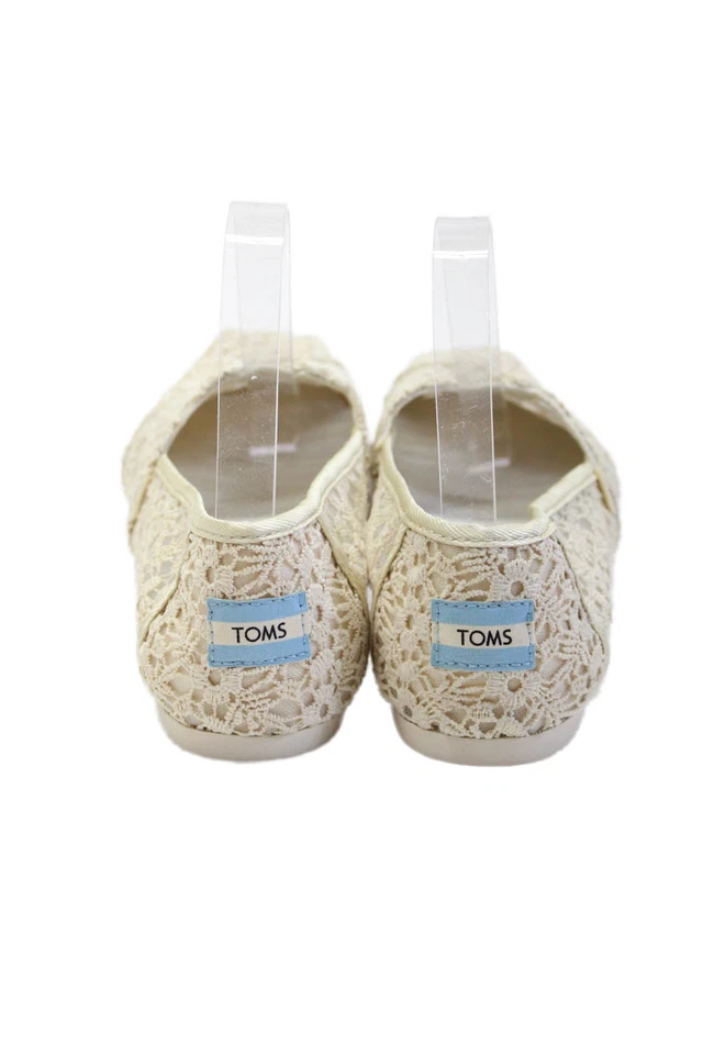Zapatos Mocasines TOMS Para Mujer Crochet Malla Ribete Sin Cordones Crema Talla 8 Foto 3 de 4