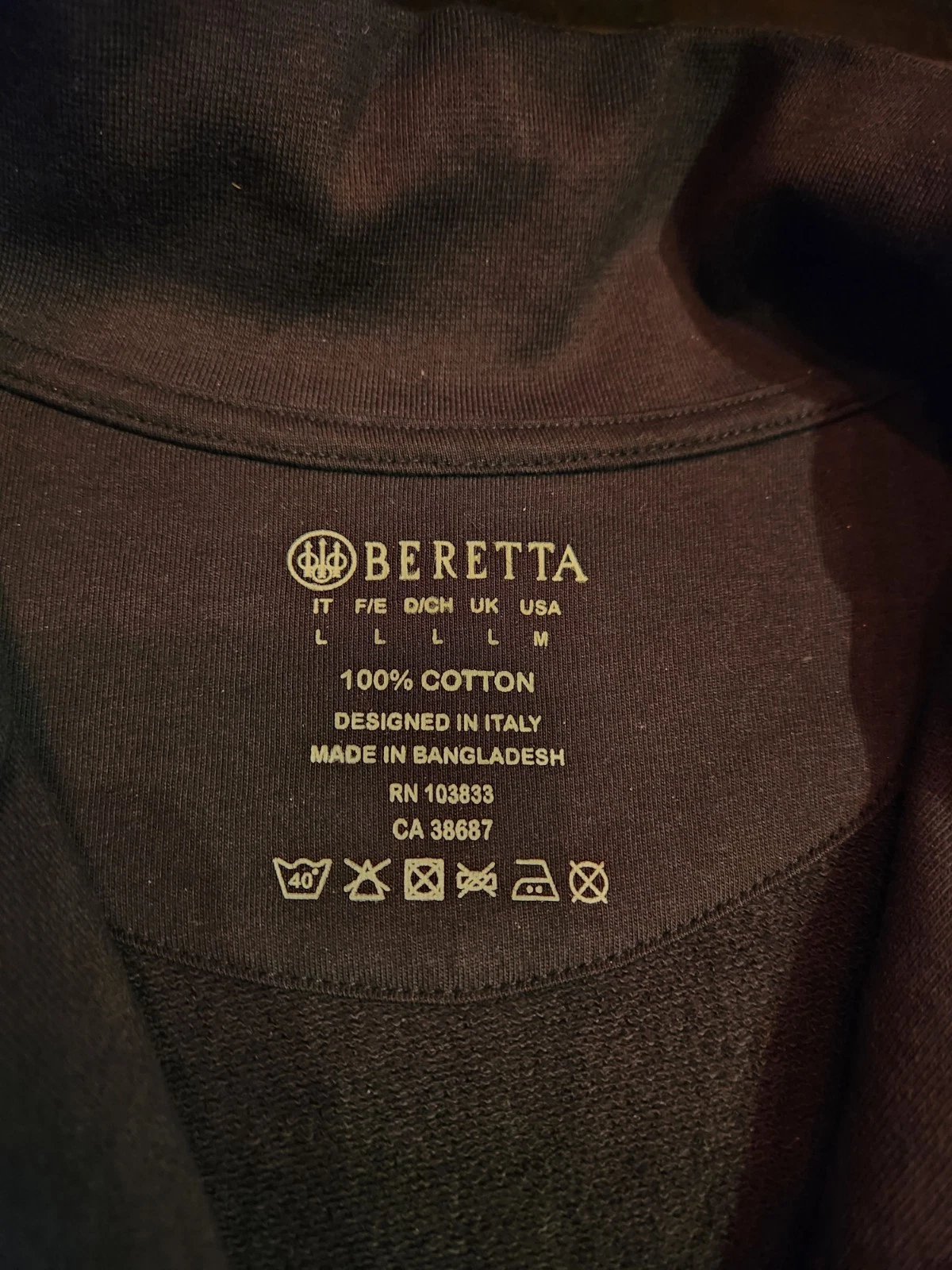 BERETTA TEAM FULL ZIP JACKET MENS SIZE MEDIUM FULL SIZE LOGO - product detail image 5