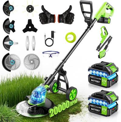 20000 RPM Electric Weed Eater Battery Powered 6000Mah, 12  Brushless Electric We