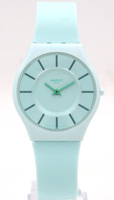 Swiss Swatch Skin TURQUOISE LIGHTLY Classic Silicone Watch 34mm SS08G107 $120