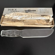 Vintage Dur-x Clear Glass Cake Knife Daisy Ha...